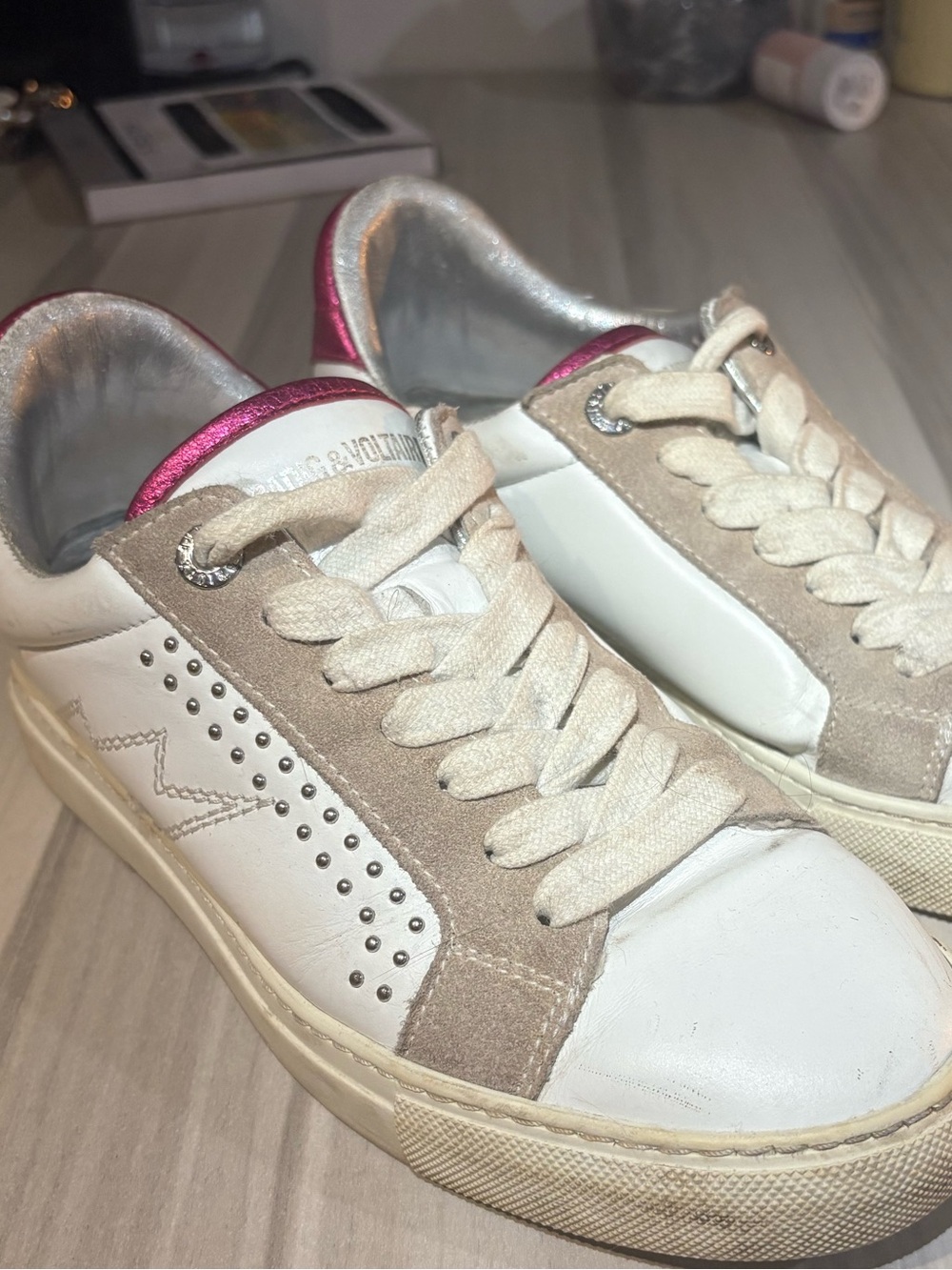 Women’s Zadig & Voltaire - ZV1747 - Lightning Bolt Sneakers Fuchsia Back